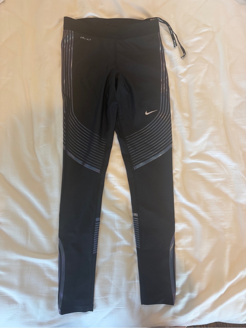 Nike Black Girls' Dri-FIT Reflective Strip Leggings